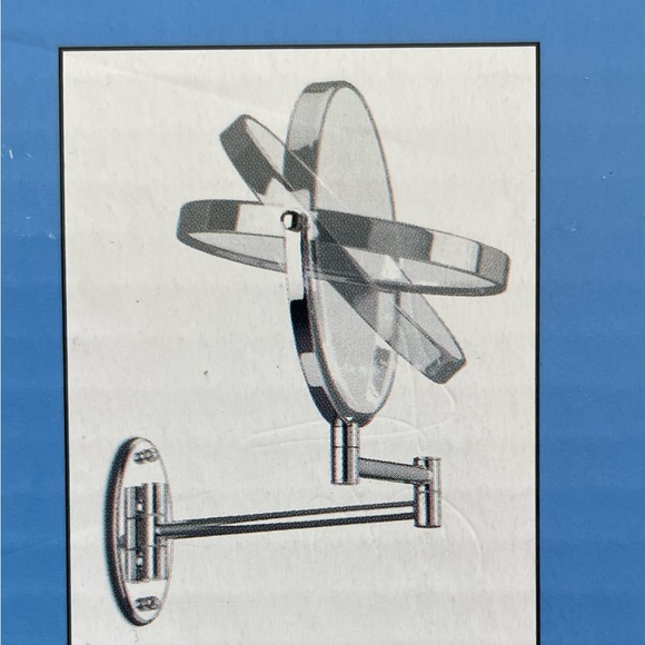 Conair 8" Chrome Wall Mirror 5X Mag Swivel Arm Make Up Open Box - Picture 2 of 13